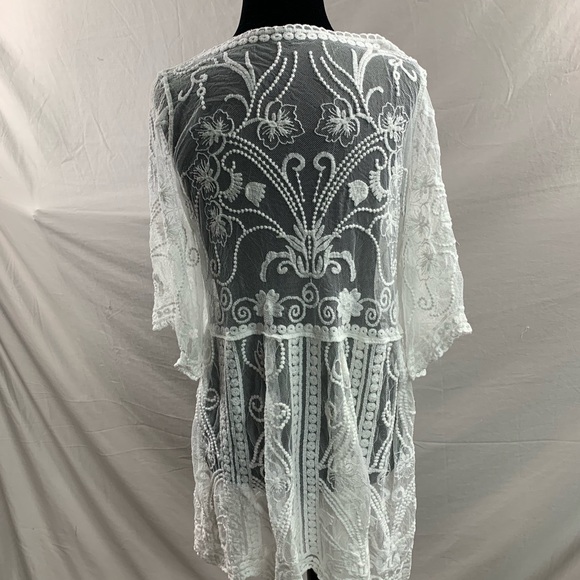 Boho Embroidery Scallop Trim Cover Up - Picture 8 of 8